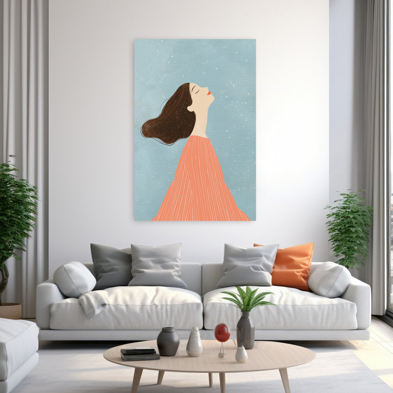 Peaceful Dreamer, paysage moderne abstrait, art mural, H 60 po x l 40 po