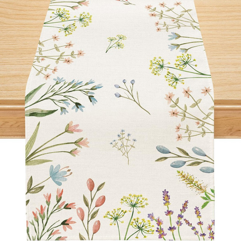 Table Runner - Multicolor, Spring Flowers, Seasonal Spring & Summer Table Décor