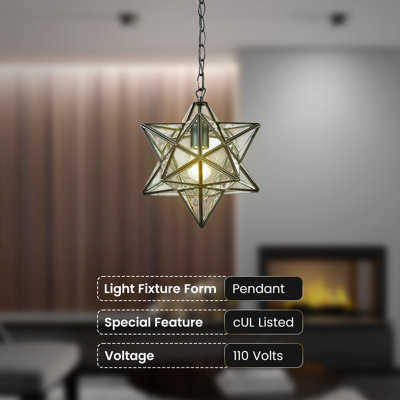  Mini-luminaire suspendu étoile en bronze huilé Star