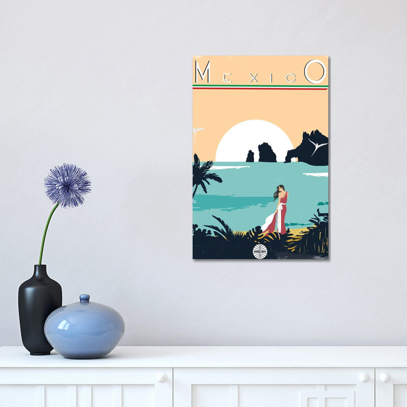 «Mexico par Fly» - Giclée sur toile tendue avec châssis, H 18 po x l 12 po x 1,5 po