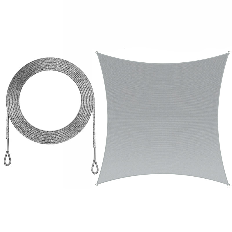 Toile d'ombrage carrée, 10 pi x 10 pi, gris