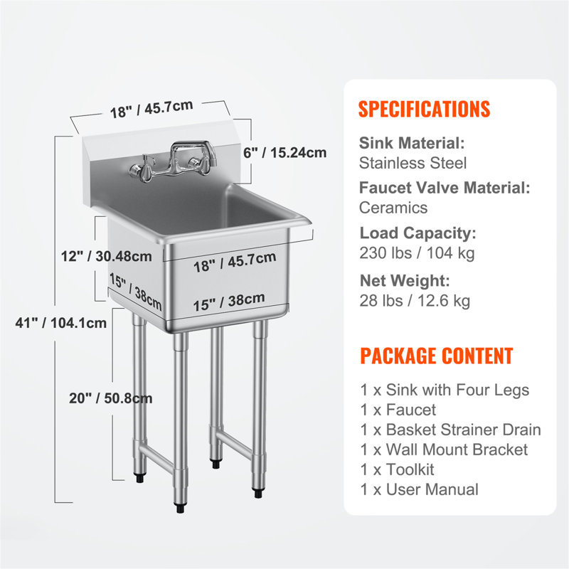 Stainless Steel Prep & Utility Sink