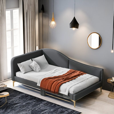 Jivko Upholstered Daybed with Headboard and Armrest by House of Hampton