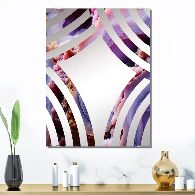 Geode Amethyst Abyss - Miroir mural en pierre Geode MIR136168, 40 po x 30 po
