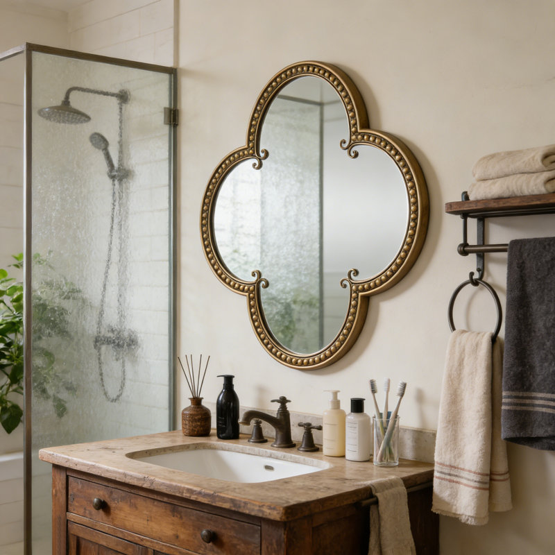 Contemporary Quatrefoil Mirror