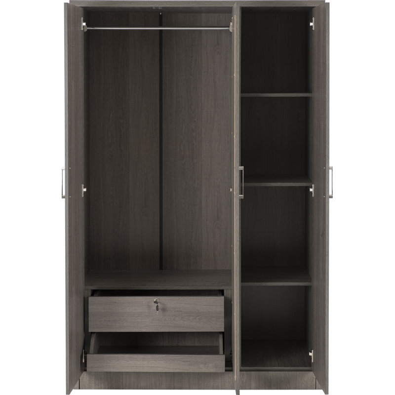 Mari 3 Door Wardrobe, Black Wood Grain