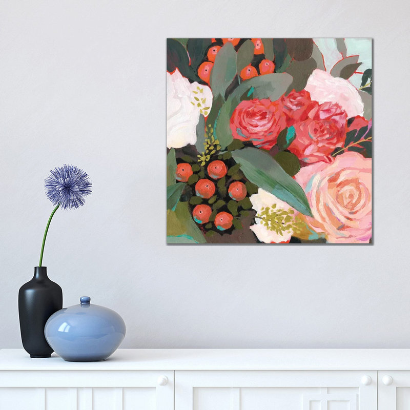 Eucalyptus Bouquet I by Victoria Borges - Wrapped Canvas Painting, 45.72 cm H x 45.72 cm W x 1.91 cm D