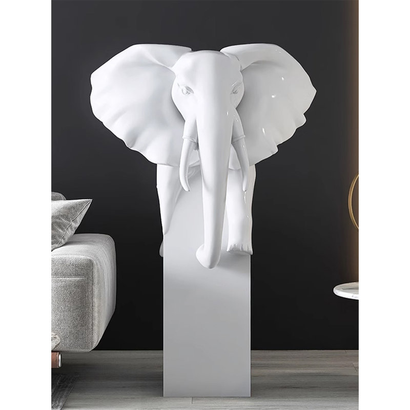 Élément de décoration éléphant moderne minimaliste, Blanc