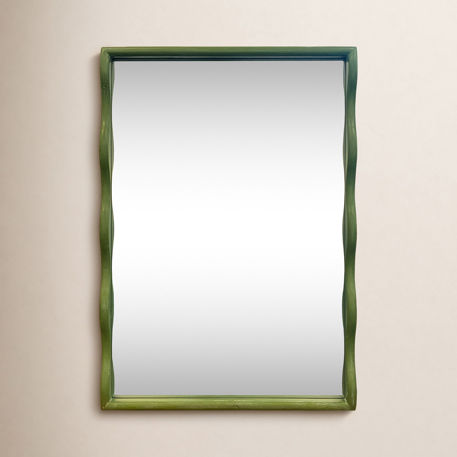 Willow Scalloped Mirror, Green