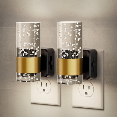 Night Light 2 Pack Plug In Wall Light With Auto Light Sensor Brightness Adjustable Daylight 5000K Wall Sconce-Style For Bathroom Hallway Enterway