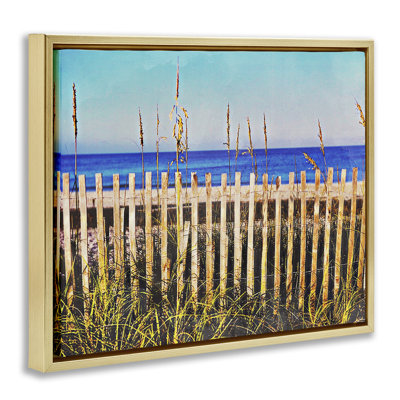 Floride, plage clôturée, toile grise encadrée par Bill Carlson