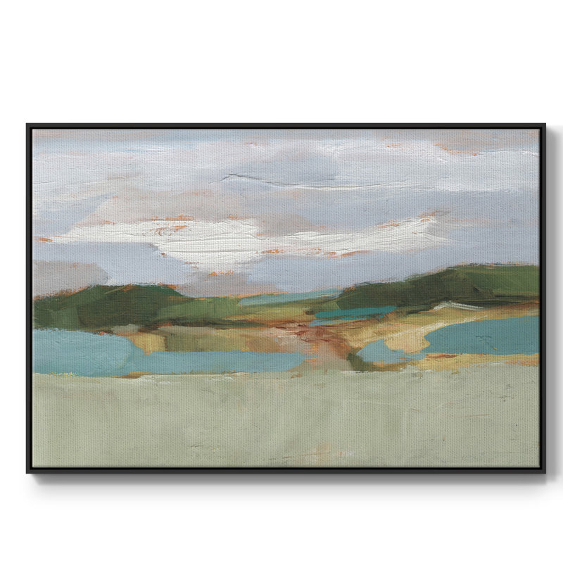 High Noon Vista Study II, H 17 po x l 25 po x P 2 po, Toile avec cadre flottant noir, Non