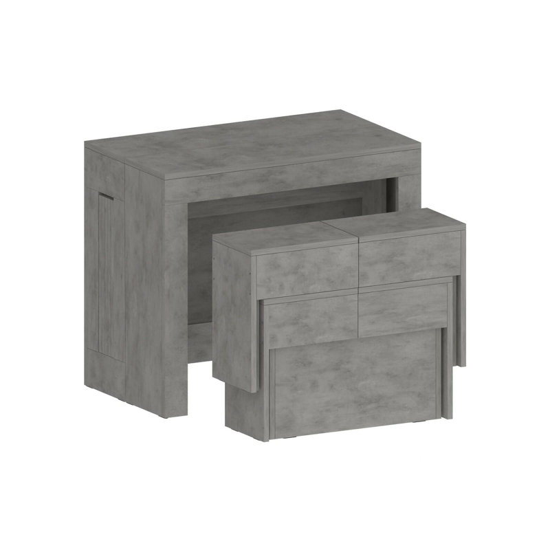 Table and chair set Dadamoni, Set with console and 2 extendable benches, 66x25h45 cm, Gray