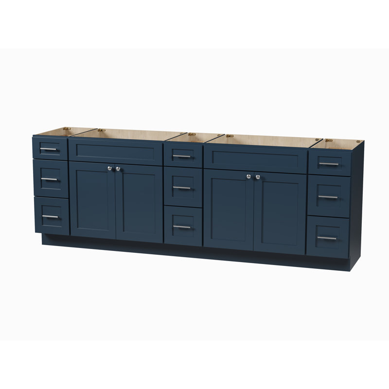 Disar 96" Double Bathroom Vanity Base Only, Blue