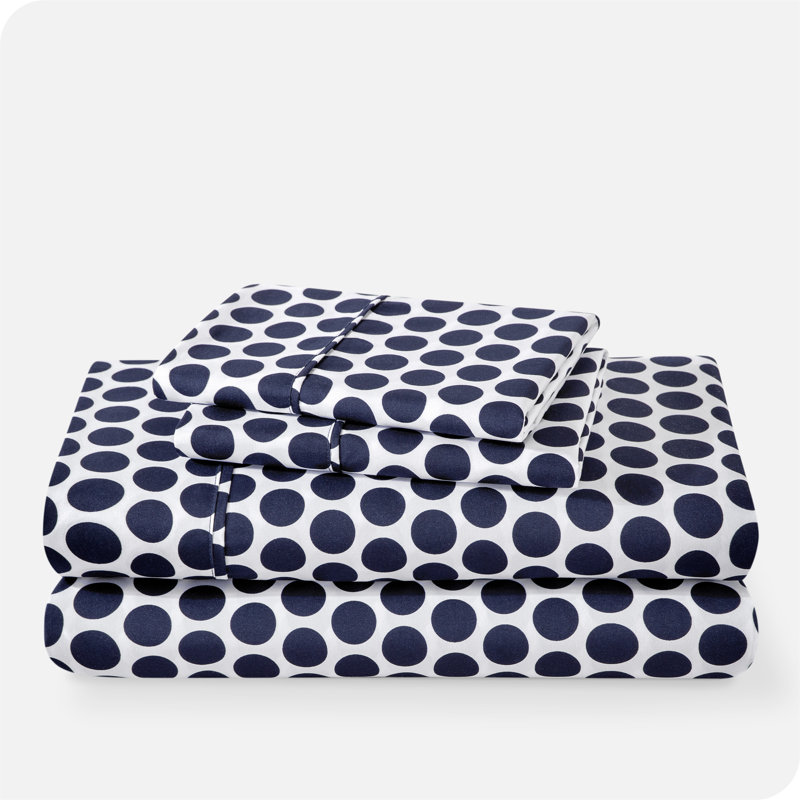 Microfiber Print Sheet Set, White/Midnight, King Sheet Set + 1 Fitted Sheet + 2 Pillowcases