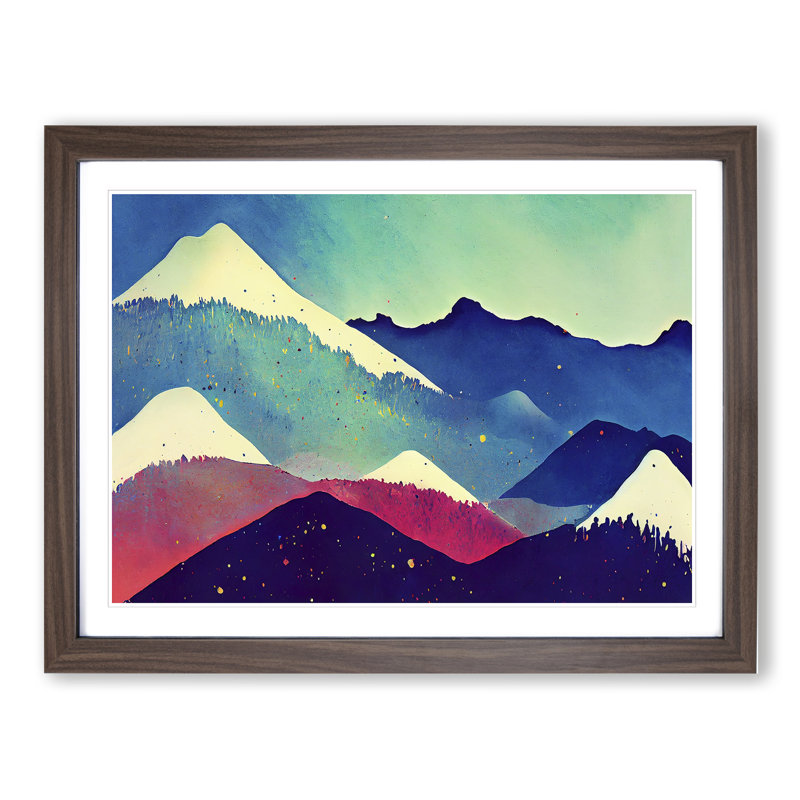 Mountain Splash Vol.2 Abstract - Framed Print, 25cm H x 34cm W x 2cm D, Brown Framed