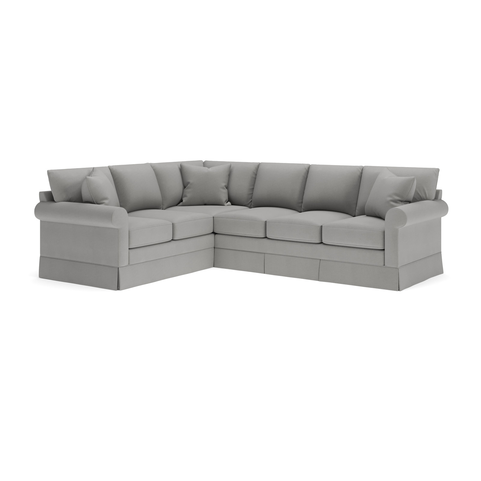 Friedman L-Sectional, Left Hand Facing, Bayou Light Gray Canvas