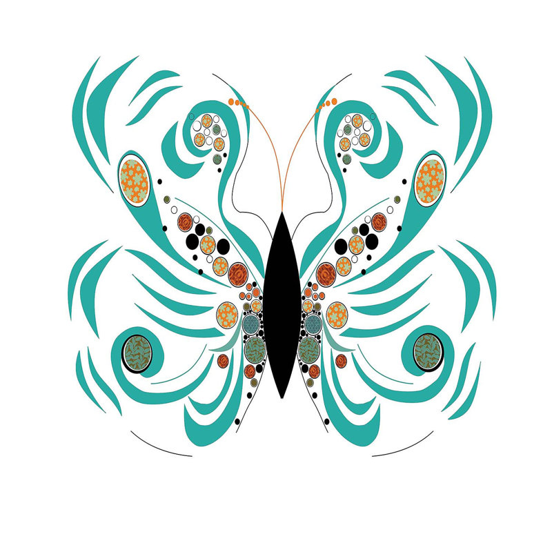Ensemble de housse de couette en microfibre DiaNoche par Marci Cheary - blanc papillon