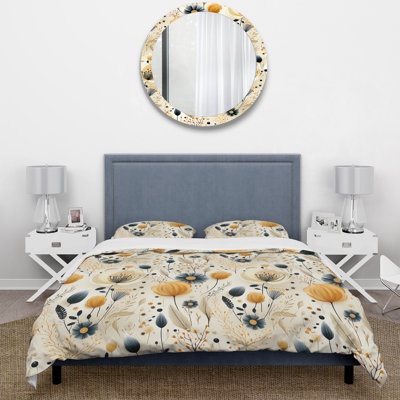 Literie Neutrals Beige Flowers Boho Pattern IV
