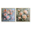 «Pink Green Feminine Flair Roses I», art mural roses - décoration murale moderne 2 pièces-139560516-139560518-139560521