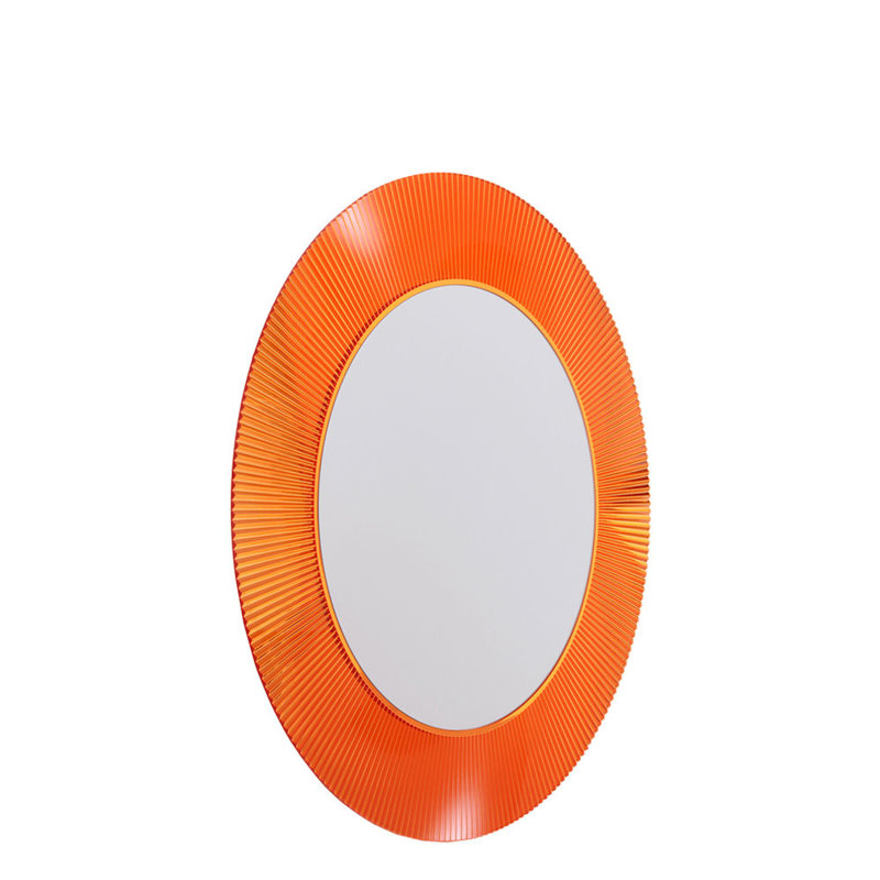 Kartell Flat Wall Mirror, Tangerine Orange