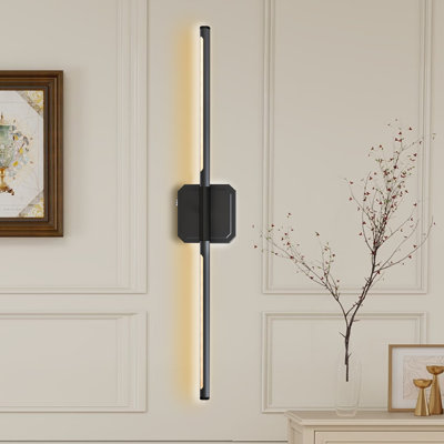 Ensemble de deux appliques murales sans fil avec télécommande et éclairage à DEL à intensité variable 10000 mAh Black Rotary 360K 3000K-6000K pour le couloir du salon de la chambre à coucher