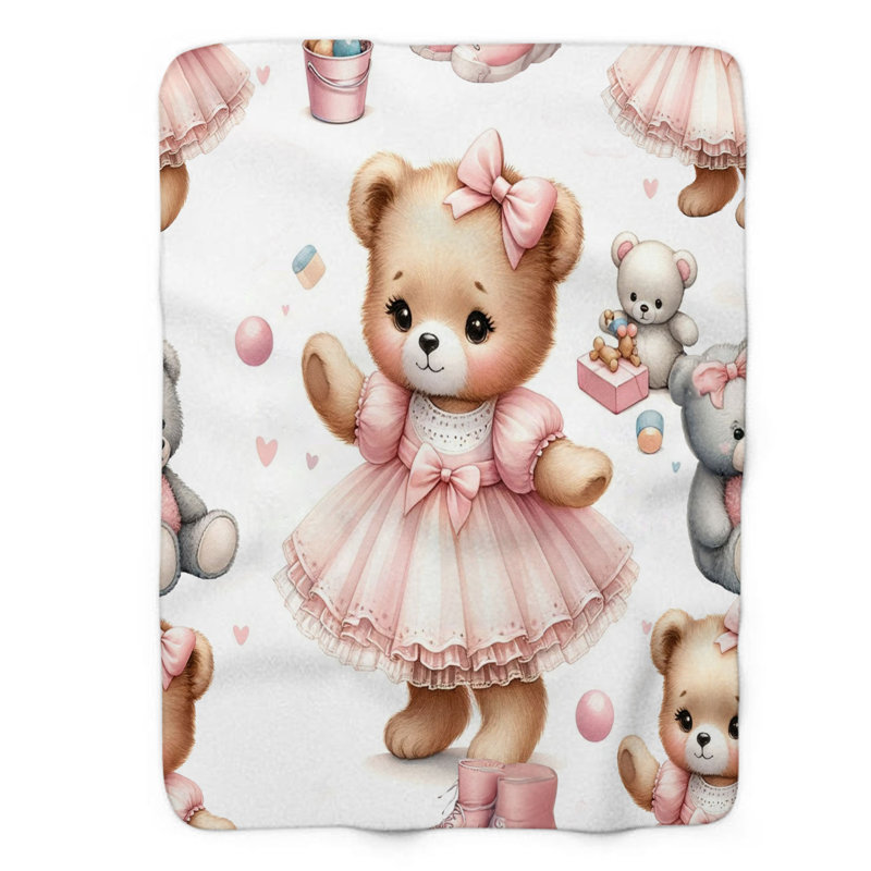 Cute Bear - 1 Piece Premium Blanket, 60" W x 80" L