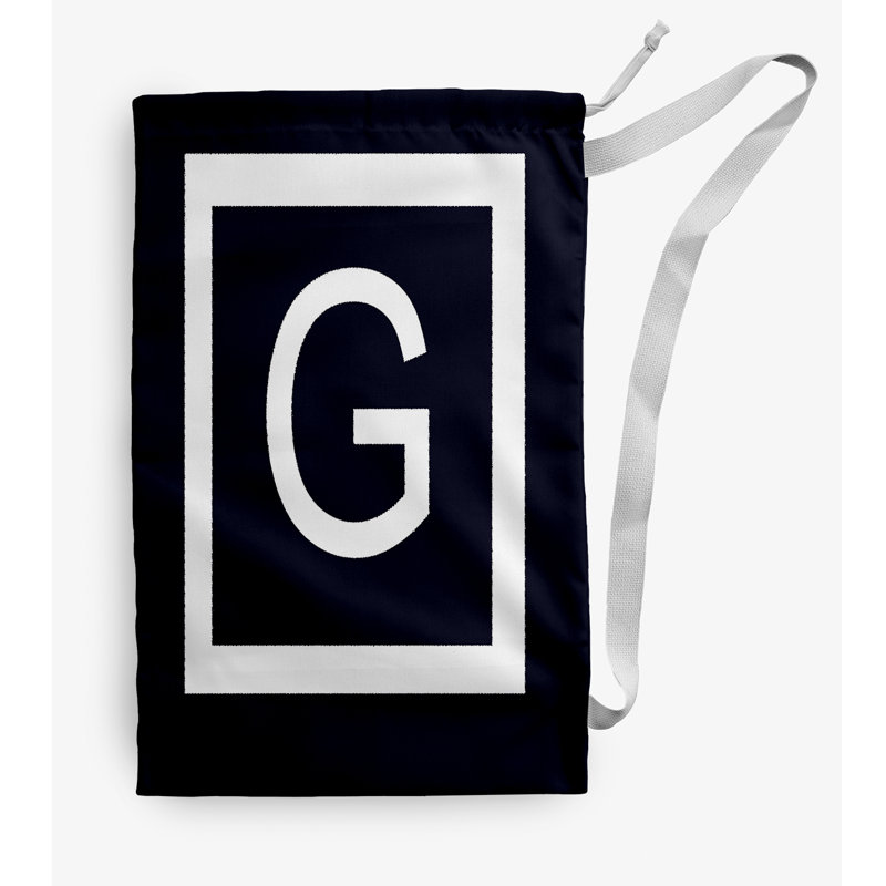 Sac à linge Monogram, Bleu, Moyen (H 36 po x l 28 po)