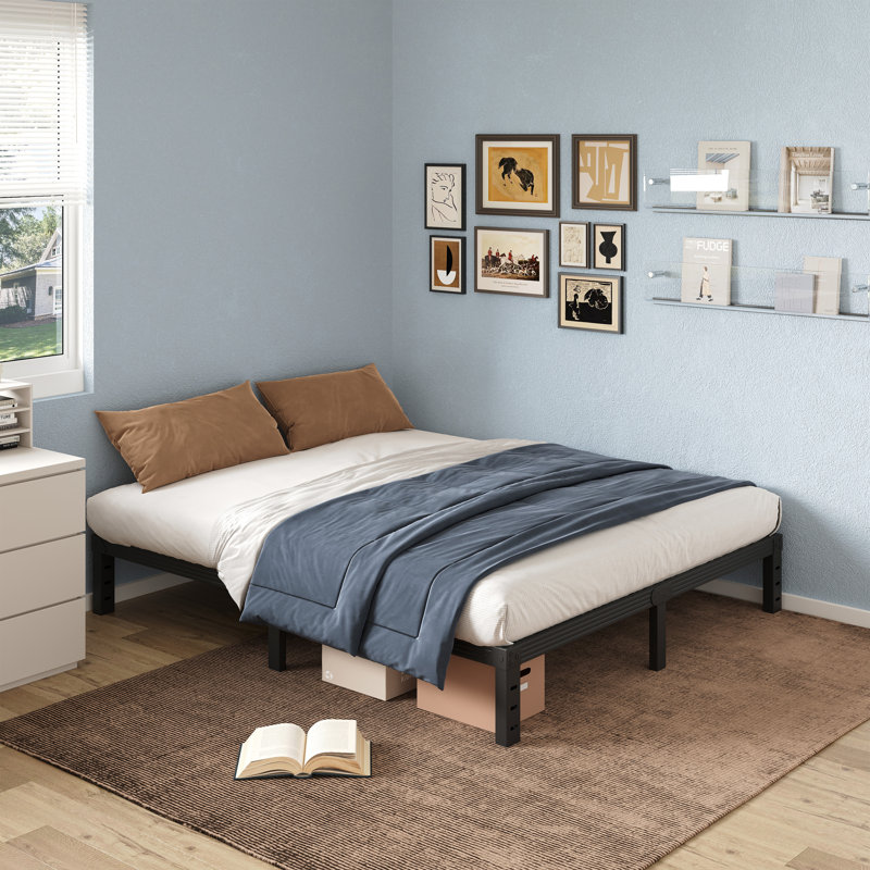 12"H Metal Platform Bed Frames, No Box Spring Need, Queen, 12"