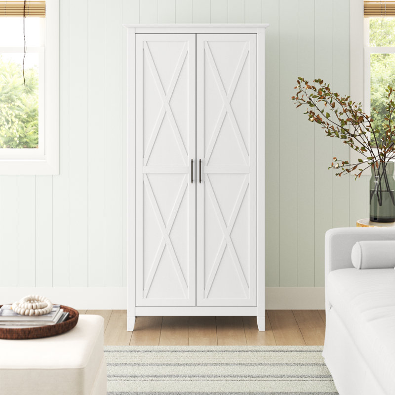Armoire de rangement à 5 tablettes Huckins, Chêne blanc pur