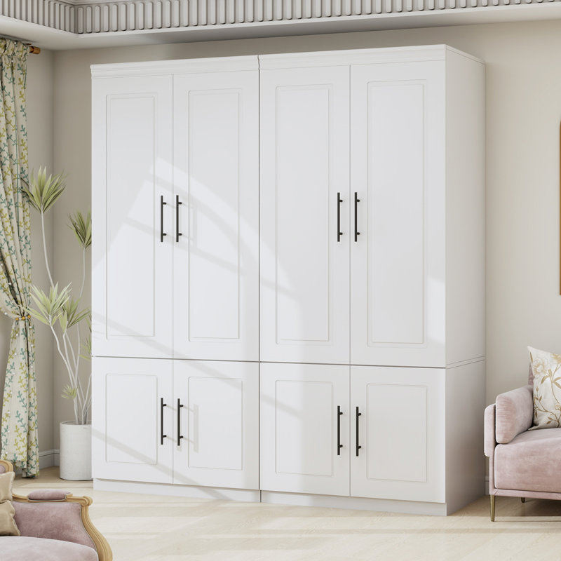 Armoire-penderie 4 portes, blanc