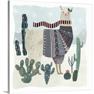 Reproduction d’art sur toile, "fêtes llama II" par Victoria Borges