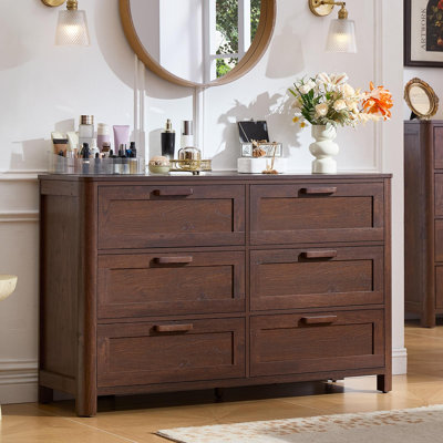 Farmhouse 6-Drawer Wood Dresser
