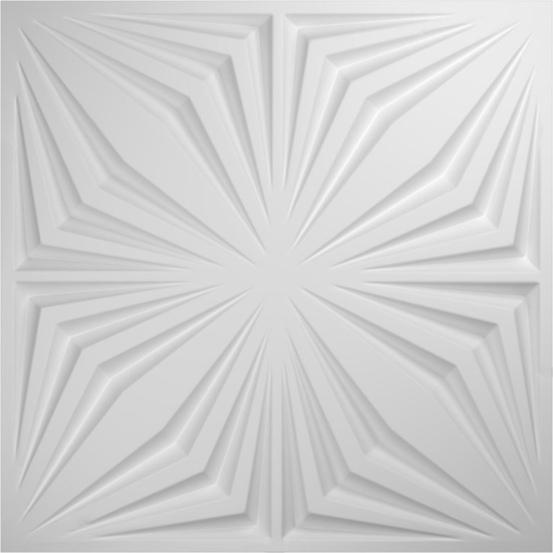 White Textured 3D PVC Decorative Wall Panels, 19 5/8" x 19 5/8", 50-Pack