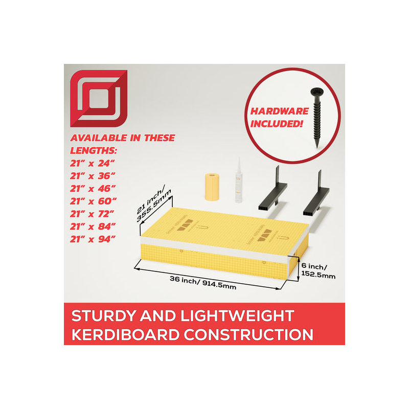The Original Free Floating Vanity Kit with Orange Waterproof Board - Original Vanity Bracket 46"