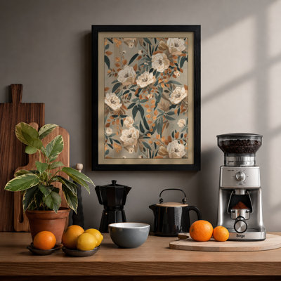 Blooms on Warm Earth Botanical - Framed Print