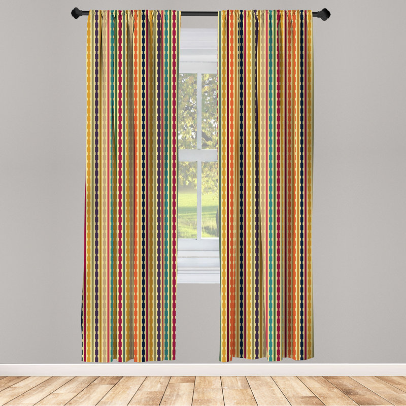 Geometric Semi-Sheer Rod Pocket Sliding Panels, 28" x 84"