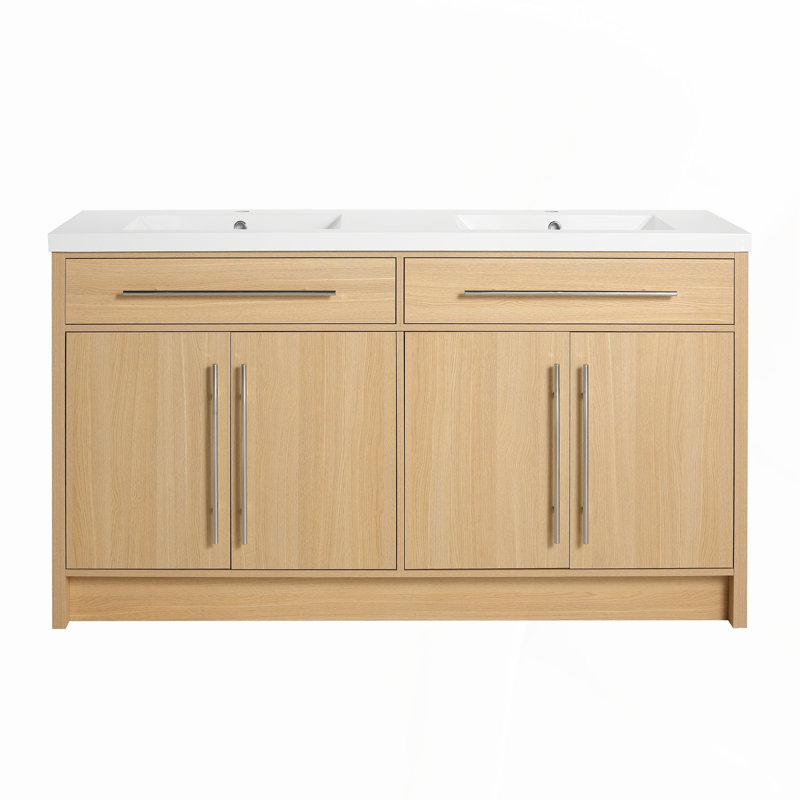 Meuble-lavabo bleu 30 po avec lavabo en céramique, tiroirs à fermeture en douceur et rangement multi-organisateur pour une utilisation efficace