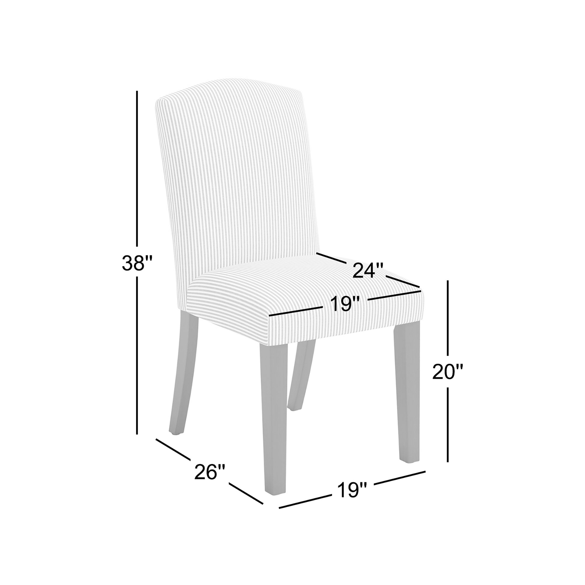 Estrela Dining Chair, Prep Stripe Blue, Espresso