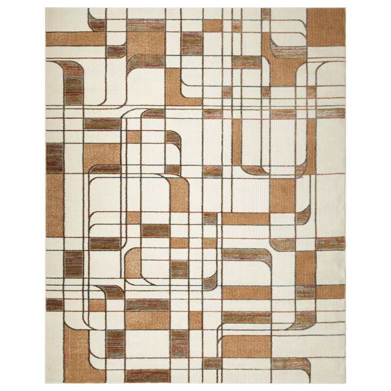 Nordic High-Low Pile Power Loomed Abstract Area Rug, Rectangle 8' x 10'