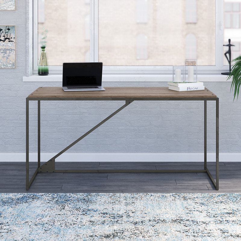 Bureau d'écriture Ovia, H 30 po x l 49,1 po x P 25,1 po, Gris restauré