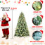 Arbre de Noël de 7 pi équipé de 400 lumières à DEL blanc chaud, 1348 pointes d'aiguilles mixtes et dures, 82 branches de pin, installation facile à charnières pour un joyeux matin, branches pré-enfilées, assemblage sans effort et