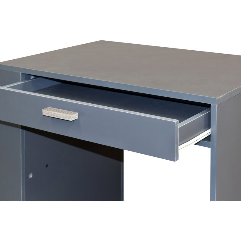Auguster 79.6Cm W Rectangle Writing Desk, Grey/Sonoma Oak