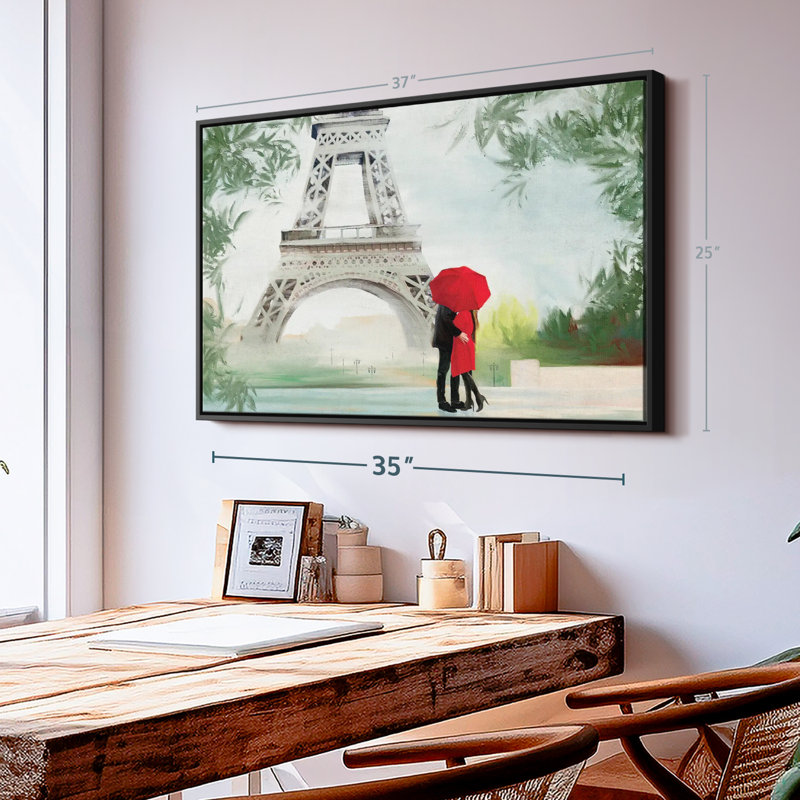 Impression sur toile «Tropical Paris Romance», H 25 po x l 37 po