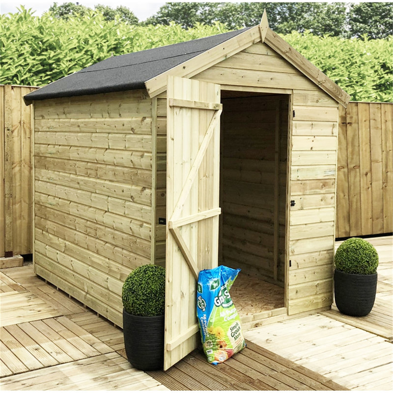 Kasie 4ft. W x 10ft. D Solid Wood Garden Shed