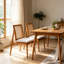Ensemble de 2 chaises de salle à manger modernes en rotin, chaises en bois massif tressé pour la cuisine
