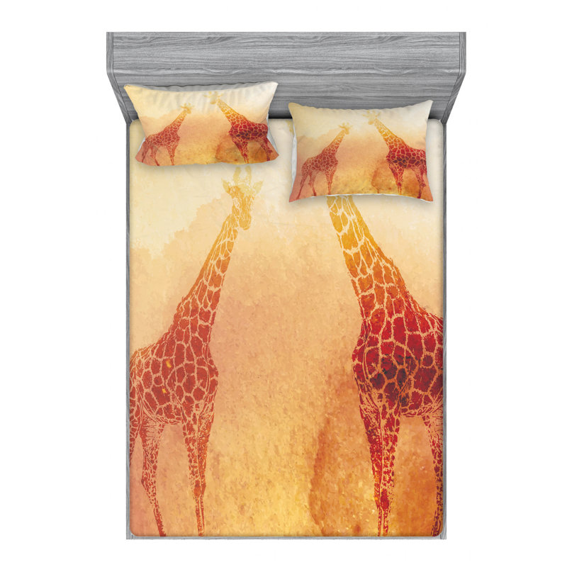 Safari Microfiber Sheet Set, Queen Sheet + Fitted Sheet + 2 Pillowcases