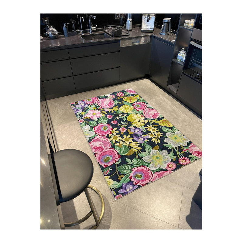 Multi Color Mixed Floral and Rose Pattern Modern Decorative Machine Washable Area Rug, Runner 2'6" x 9'10"