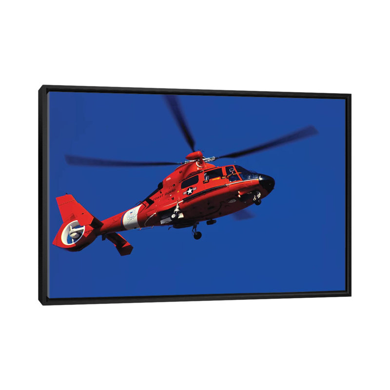 «Coast Guard Helicopters», reproduction de photo sur toile, H 18 po x l 26 po x P 1,5 po, Toile avec cadre noir, Pas de tapis