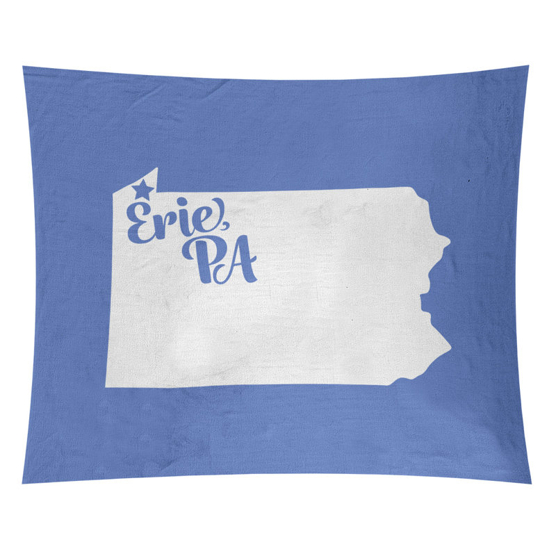 Tapisserie Erie, Pennsylvanie, H 68 po x l 80 po, Bleu
